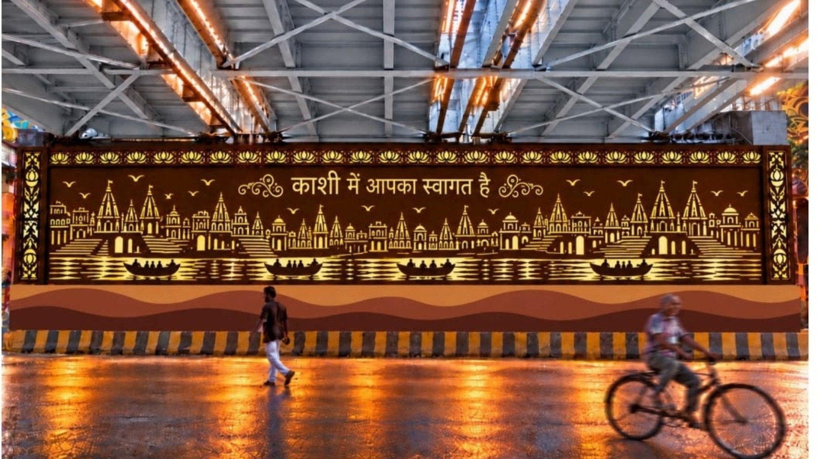 एयर शो के लिए संवर रही काशी, दीवारों पर उकेरी जा रही गंगा घाटों की छटा