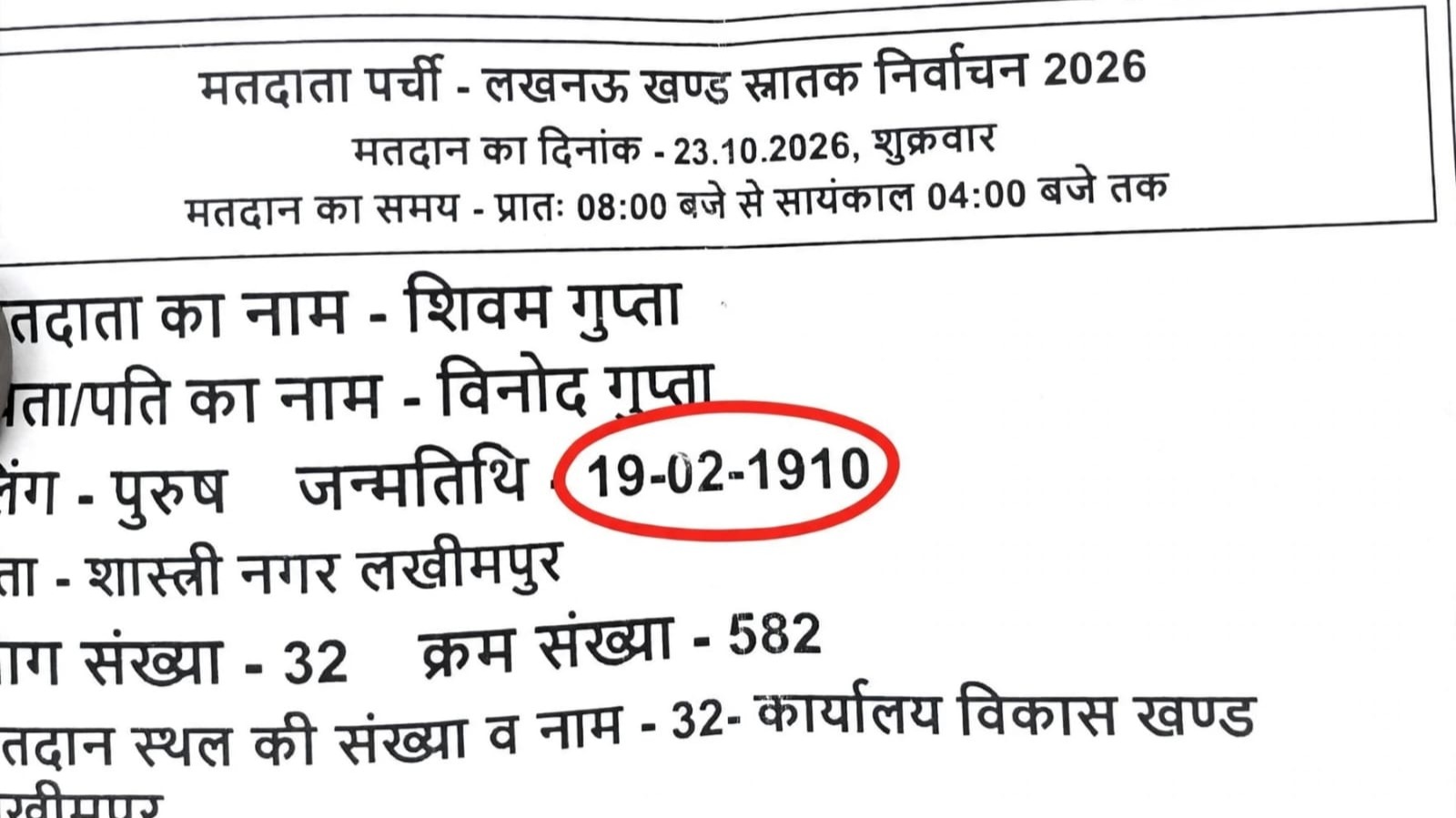 एमएलसी वोटर लिस्ट में बड़ा कारनामा, 116 साल का मतदाता