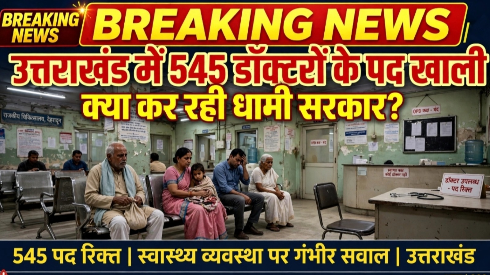 545 डॉक्टरों के पद खाली, 52,942 मरीज रेफर - क्या कर रही है धामी सरकार?